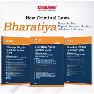 Taxmann's New Criminal Laws Combo by Taxmann's Editorial Board [Edn. 2024] | Bharatiya Nyaya Sanhita, Bharatiya Nagarik Suraksha & Bhartiya Sakshya Adhiniyam 2023 (BNS, BNSS, BSA) Bare Act
